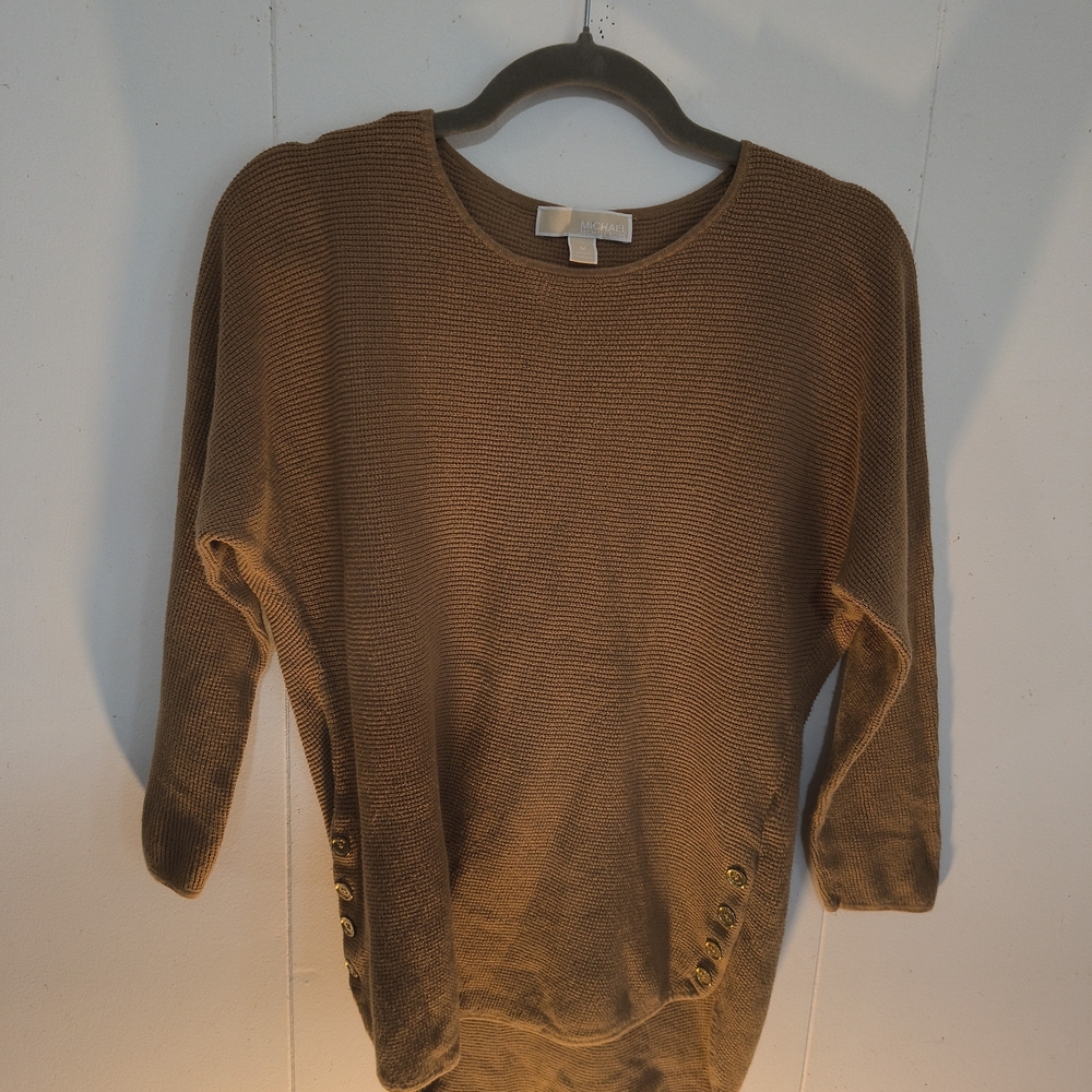 MICHAEL Michael Kors Tan Sweater with Button Accents